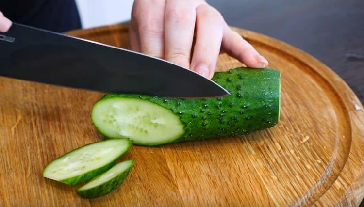 my cucumbers and cut into circles.