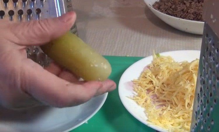 Three grated pickles.