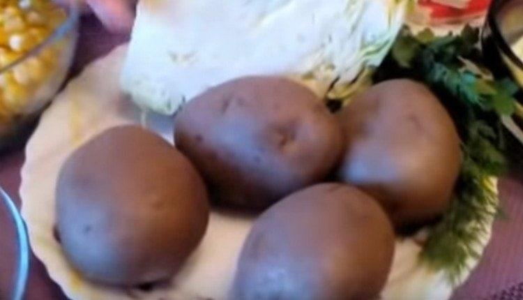 Cook potatoes in a peel.