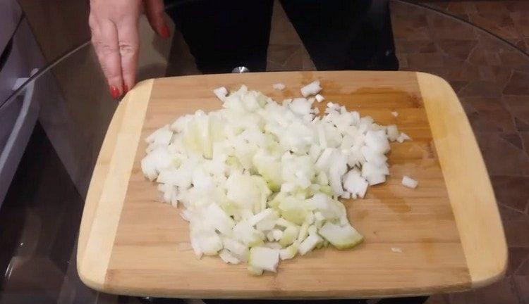 Grind onions.