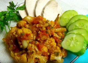 Tender stewed cauliflower: cook according to a step by step recipe with a photo.