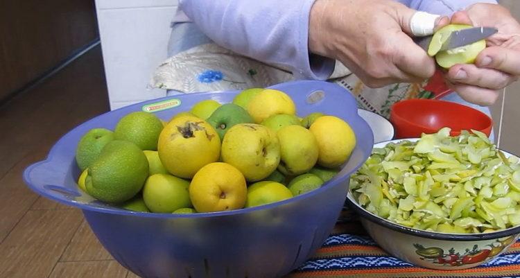 chop quince