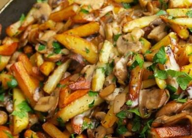 Ukusni prženi krumpir s gljivama 🥔
