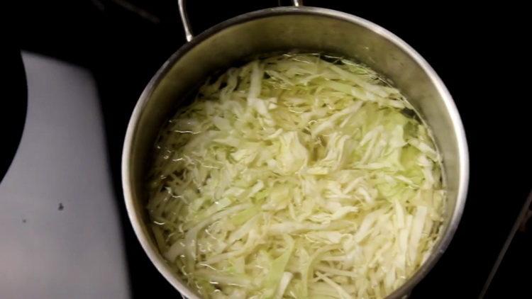 For cooking, chop cabbage