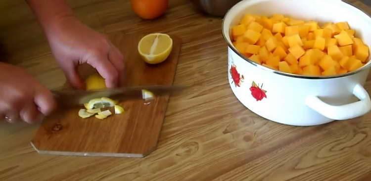 cut lemon into slices