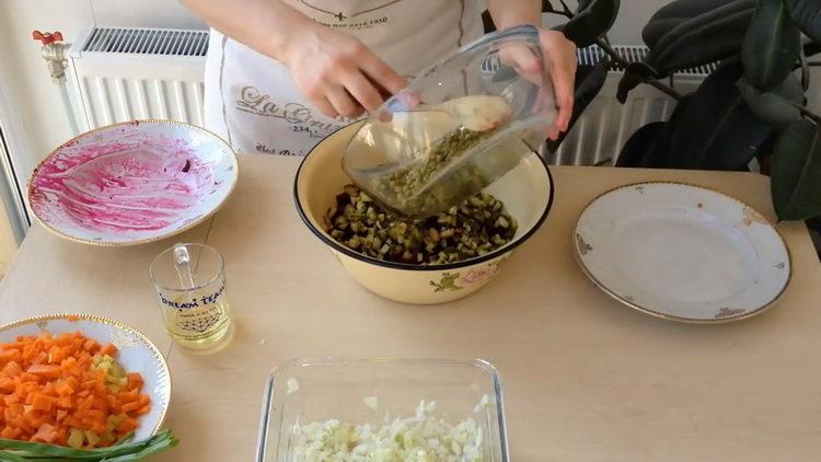 Add peas to make a salad