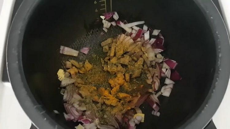 Add spices to cook