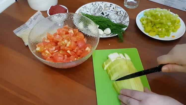 chop zucchini