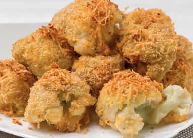 Oven baked cauliflower in batter - a simple recipe for cooking without fat 🥦