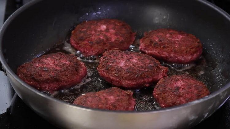 Fry the patties to cook