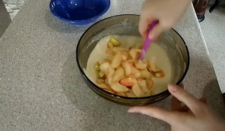 Add apples to cook