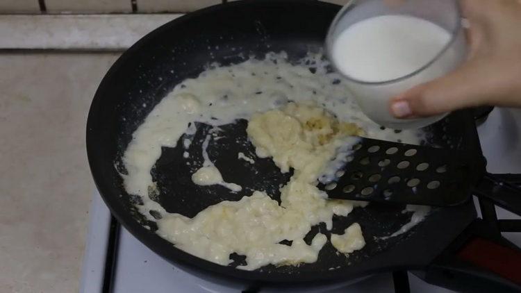 Add milk to cook