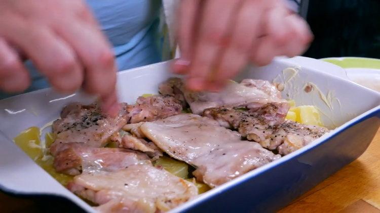 Coloque los ingredientes para preparar la comida.