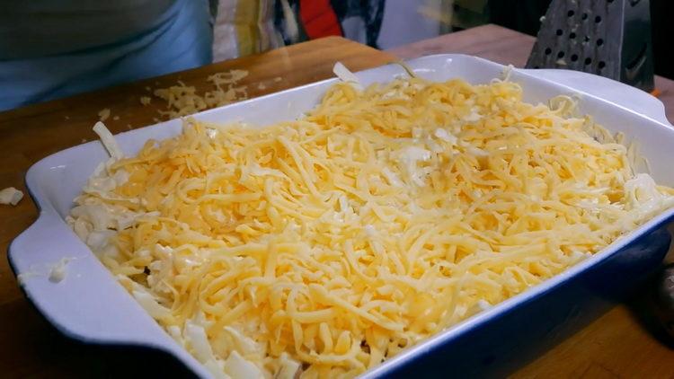 Grate cheese to cook
