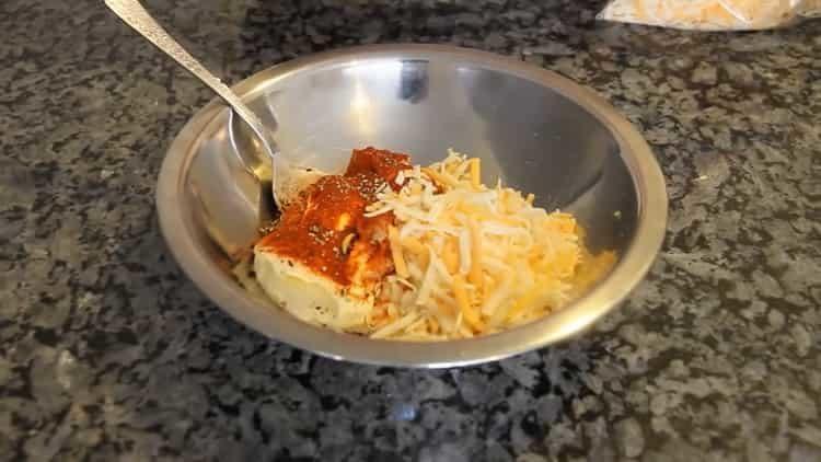 Grate cheese to cook