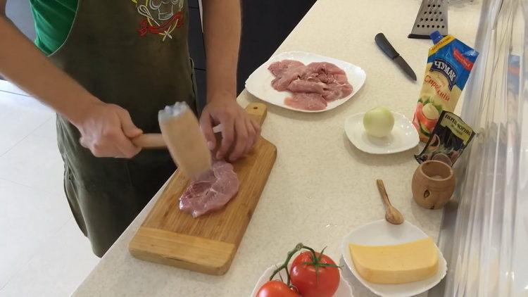 Cuisson de la viande française de porc au four