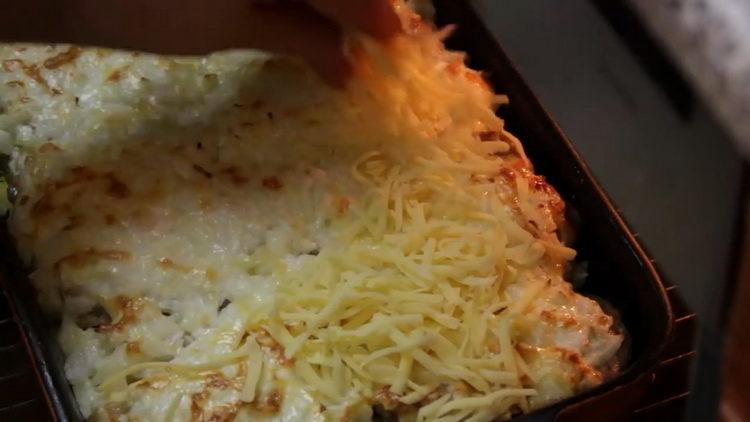 Grate cheese to cook