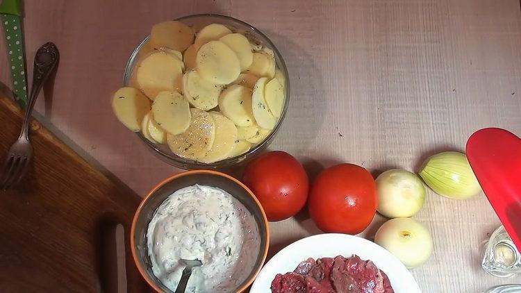 Prepare the ingredients for cooking.