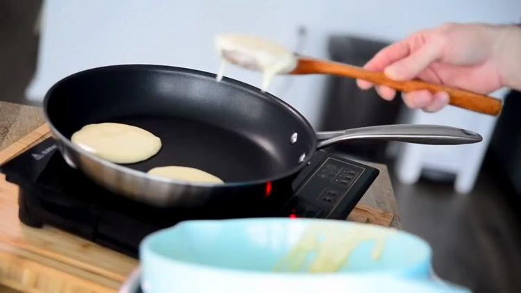 Heat the pan to cook