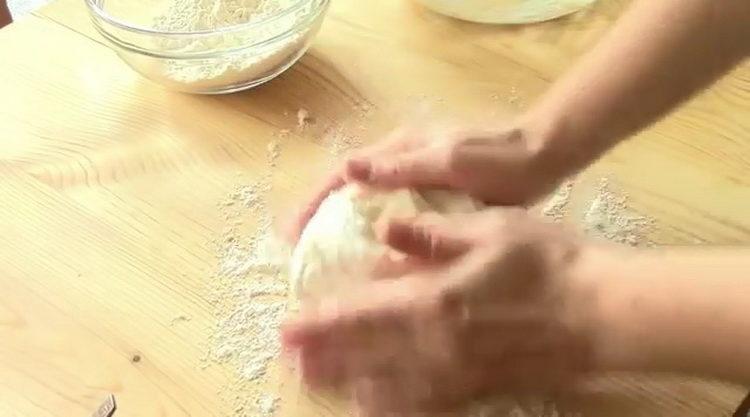 Knead the dough for cooking