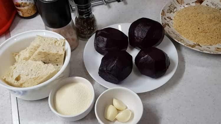 Cooking beetroot meatballs