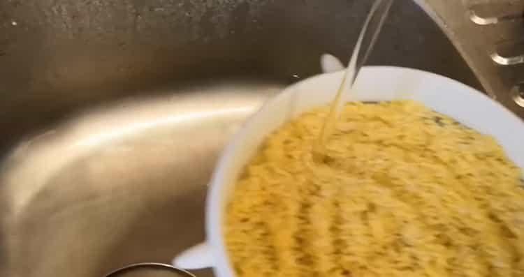 Enjuaga el cereal para cocinar