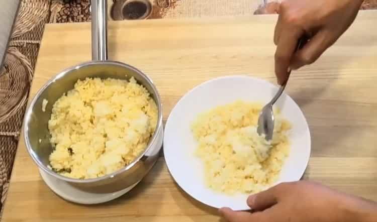 millet porridge on water is ready