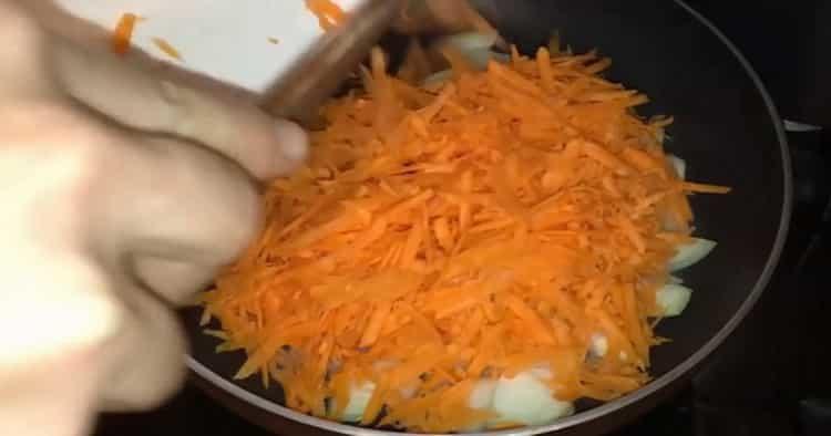 Grate carrots for cooking