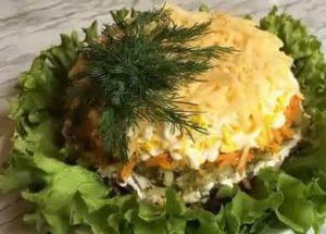Salade au foie de poulet et aux cornichons selon une recette pas à pas avec photo