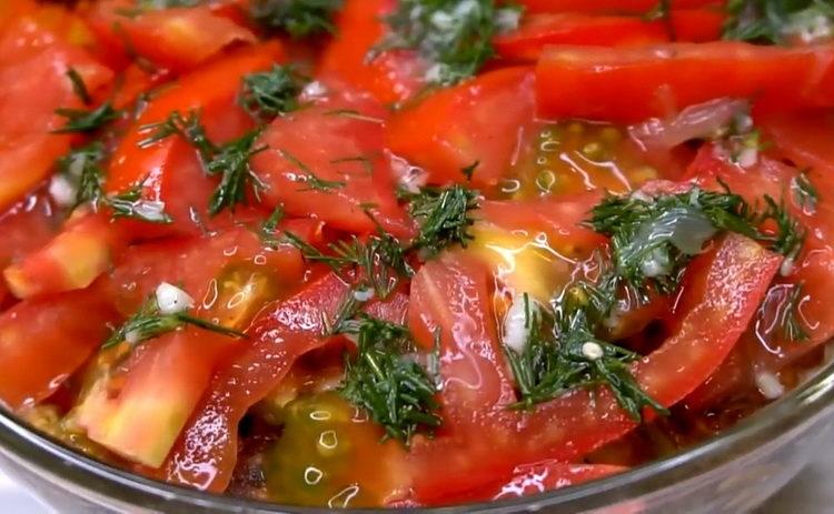 Delicious zucchini and tomato salad