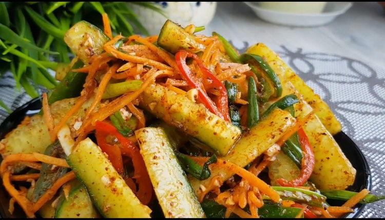 Quick and delicious Korean style cucumber salad