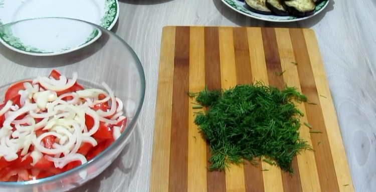 cortar finamente las verduras