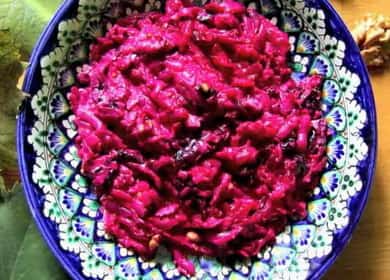 Salad with beets, walnuts and prunes - very tasty and simple 🥣