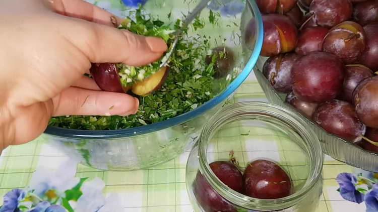 we stuff plums with greens