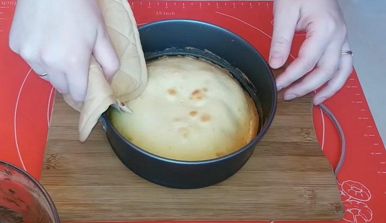 To make a cake, preheat the oven
