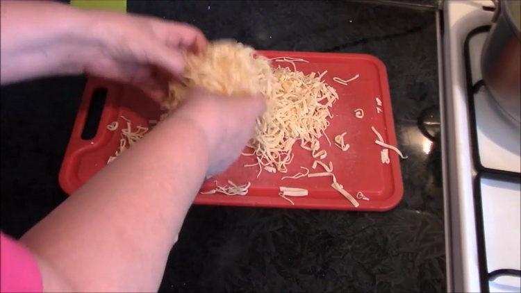 To prepare the dish, cut the dough