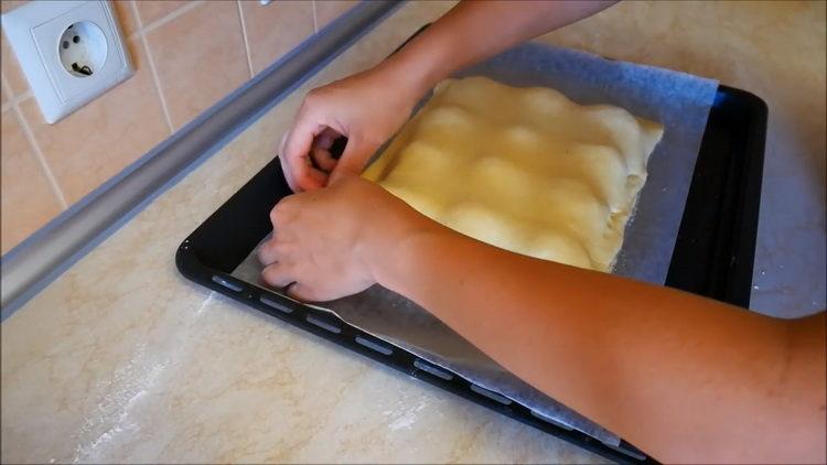 Masa de cuajada para pastel de manzana según una receta paso a paso con foto