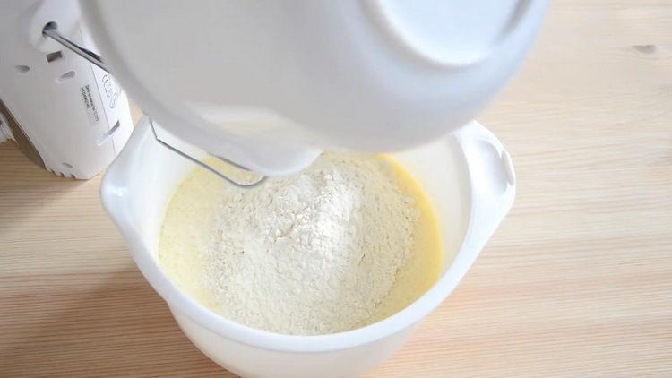 Sift flour to make a cake