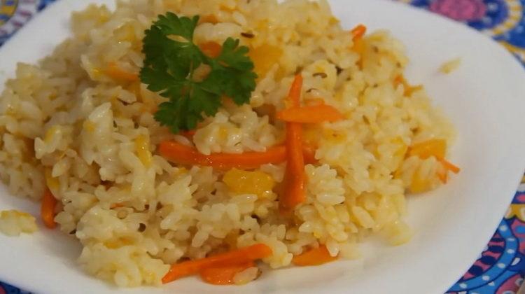 Lenten recipe for delicious pumpkin with rice