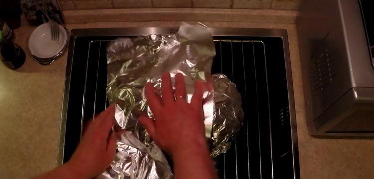 Prepare foil for cooking