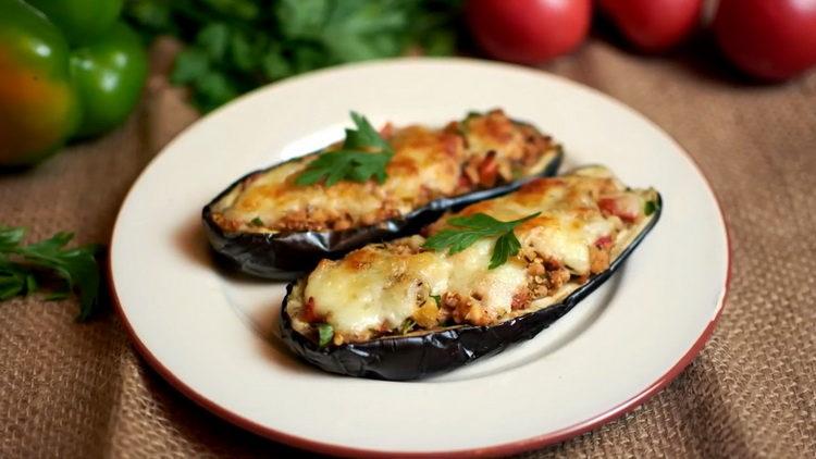 Minced eggplant in a step by step recipe with photo