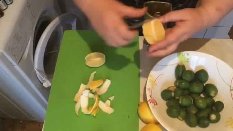 Pour préparer un plat, couper un citron