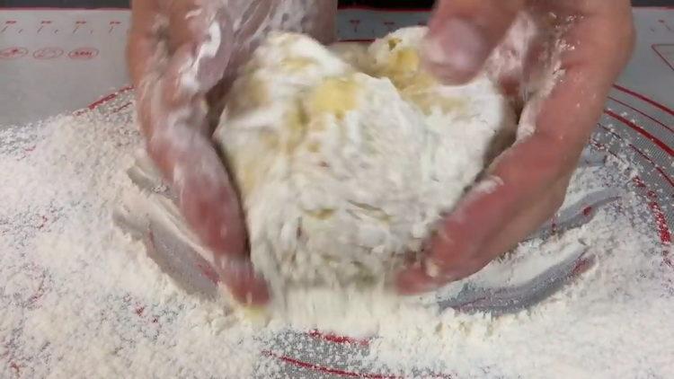 Knead the dough for cooking