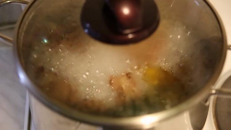 For cooking, simmer the broth