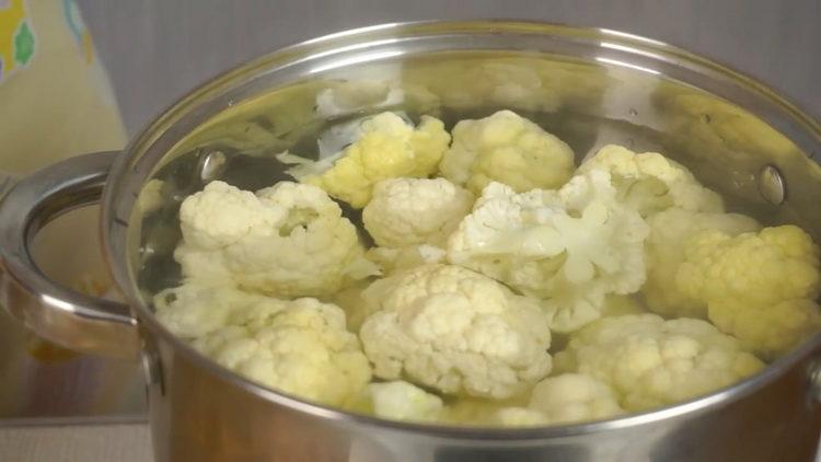 cauliflower in batter in the oven