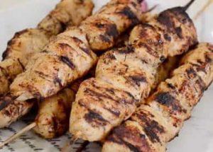 Delicious and tender turkey skewers