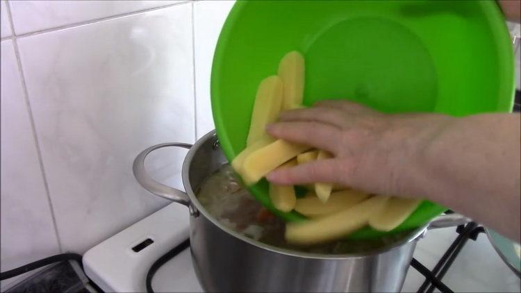 For cooking, chop potatoes