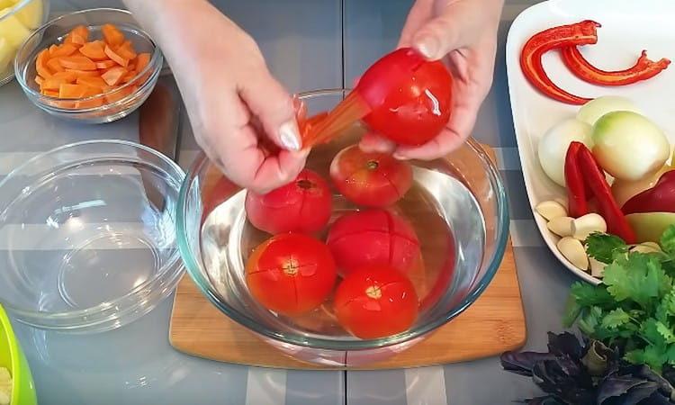 Now the peel from tomatoes is easily removed.