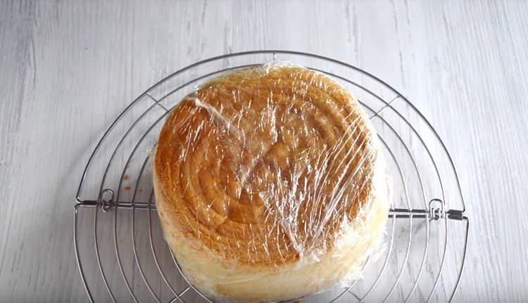 Wrap the biscuit in cling film and put in the refrigerator.