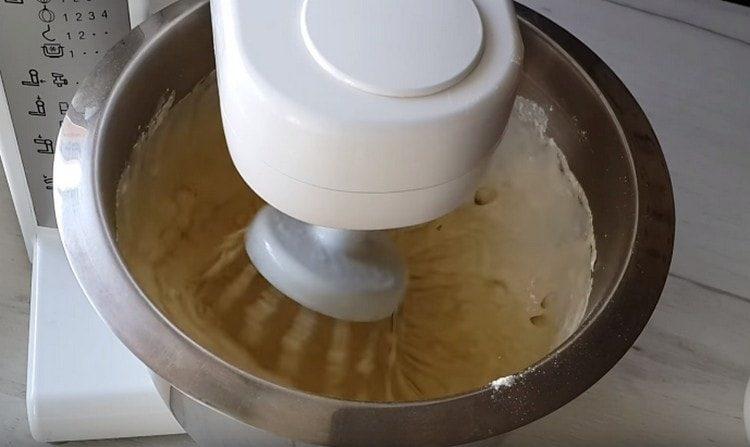 Mix the dough with a mixer.